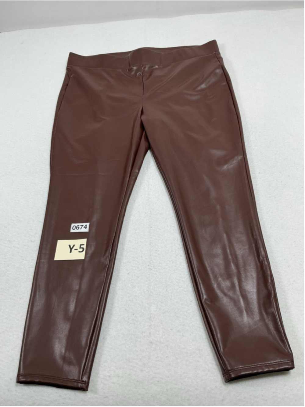 Womans Excellent Loft Faux Leather Pants XL. Down Pullon Elastic Waist